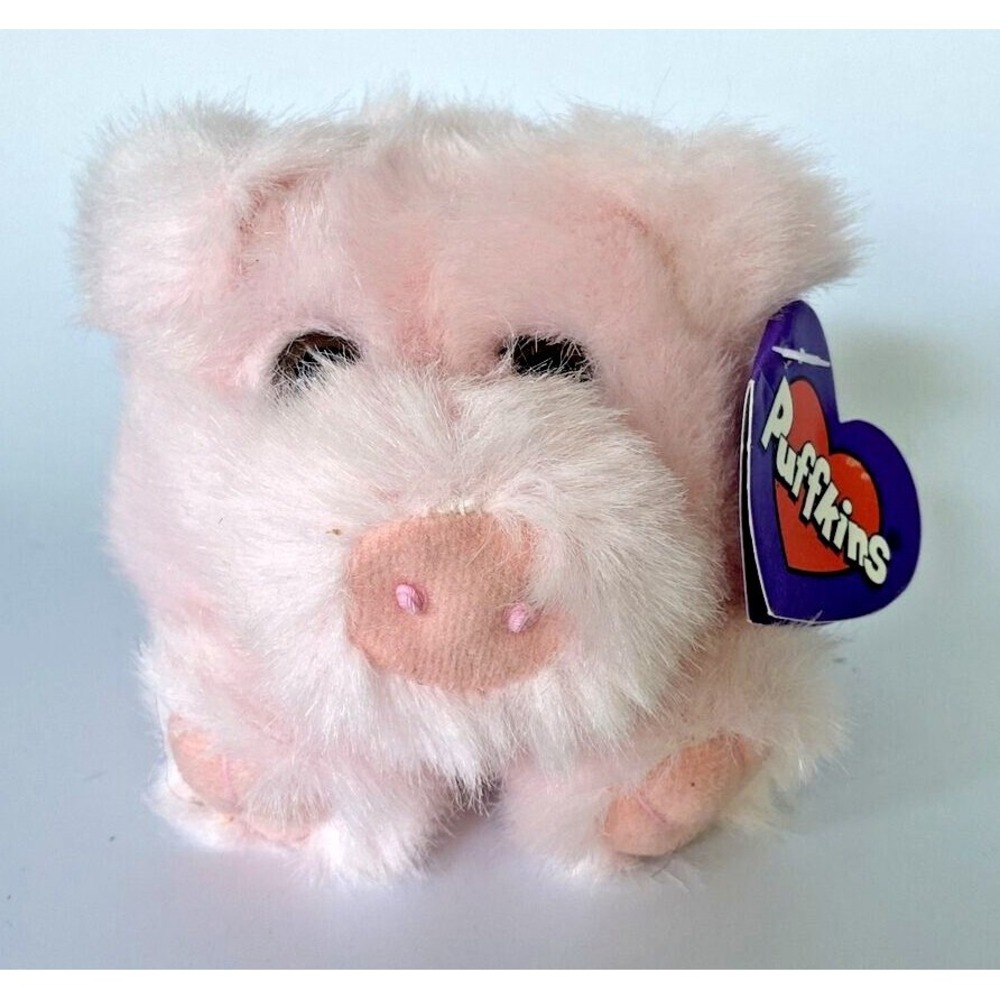 1997 Puffkins Percy the Pig Plush Toy Swibco Pink Bean Bag 6617 BB1